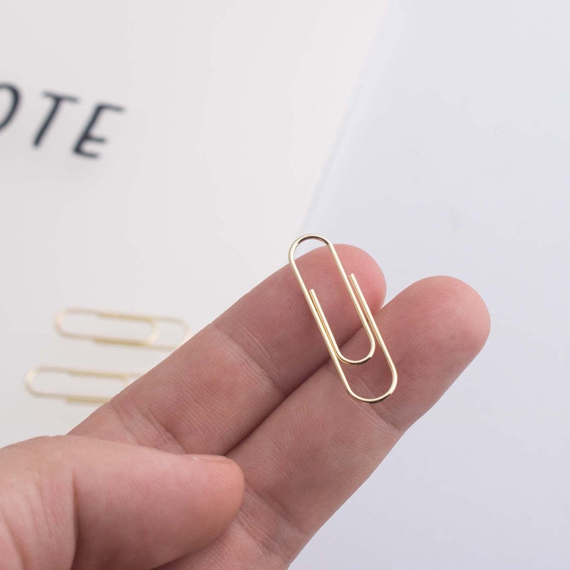 kootiko Gold Cute Paper Clips Small  300 Pcs Smooth Stainless Steel Paperclips Small for Office  School  Home Supplies Wedding Women Girls Kids Students (1 inch/ 28mm) - Image 3